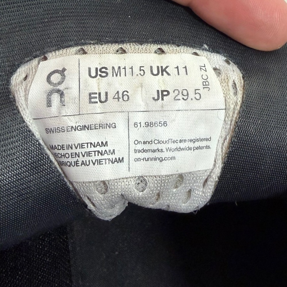On Running Cloudmonster Mens 11.5 Grey Orange Maximalist Cushioned Sneakers - Picture 3 of 13